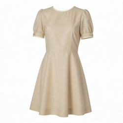 Beige Vintage Mini Dress