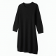 Black Three-Quarter Sleeve Sweater Women's Dress