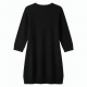 Black Three-Quarter Sleeve Sweater Women's Dress