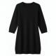 Black Three-Quarter Sleeve Sweater Women's Dress