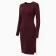Burgundy Sheath Knit Women's Dress