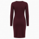 Burgundy Sheath Knit Women's Dress