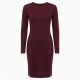 Burgundy Sheath Knit Women's Dress