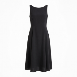 Midi Black Sleeveless Women's Dress