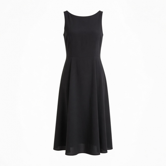 Midi Black Sleeveless Women's Dress