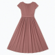 Scoop Neck Pleated A-Line Polyester Women's Gown