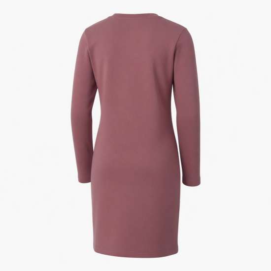 Crewneck Long Sleeve Sheath Relaxed Fit Women's Dress