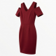 Cold Shoulder V-Neck Sheath Women's Dress