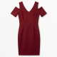 Cold Shoulder V-Neck Sheath Women's Dress