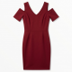 Cold Shoulder V-Neck Sheath Women's Dress