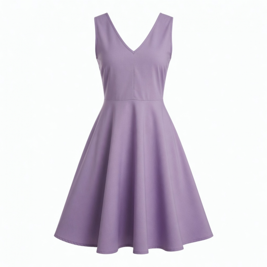 V-Neck Sleeveless A-Line Women's Dress