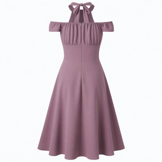 Off-Shoulder Halter Sleeveless Women's Dress