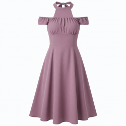 Off-Shoulder Halter Sleeveless Women's Dress