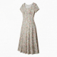 Scoop Neck Short Sleeve A-Line Floral Women's Maxi Dress