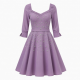 Sweetheart Three-Quarter Sleeve A-Line Rhinestone Women's Dress