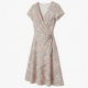 V-Neck Cap Sleeve Wrap Floral Women's Dress