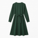 V-Neck Long Sleeve Wrap Polyester Women's Dress