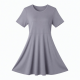 Round Neck Short Sleeve A-Line Jersey Women's Dress
