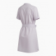 V-Neck Short Sleeve Belted Cotton Women's Shirt Dress