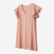 V-Neck Short Sleeve Flutter Shift Women's Dress