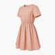 Round Neck Short Sleeve Gathered Women's Dress