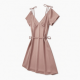 V-Neck Spaghetti Strap Cap Sleeve Women's Mini Dress