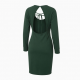 Round Neck Long Sleeve Open Back Sheath Women's Dress