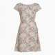 Boat Neck Cap Sleeve Wrap Floral Women's Dress