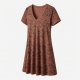 V-Neck Short Sleeve Animal Print Jersey Women's Dress