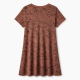 V-Neck Short Sleeve Animal Print Jersey Women's Dress