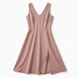 V-Neck Sleeveless A-Line Slit Women's Dress