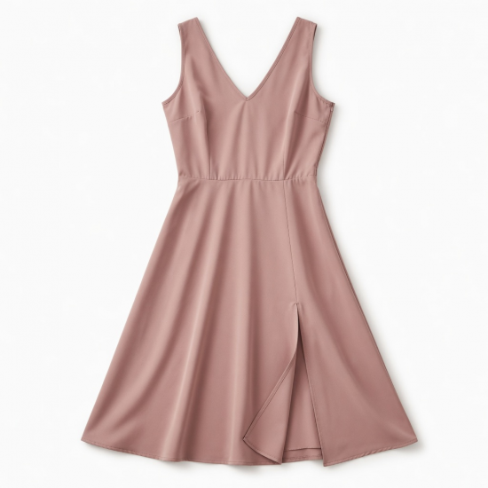 V-Neck Sleeveless A-Line Slit Women's Dress