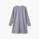 Round Neck Long Sleeve Shift Button Women's Shirt Dress