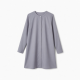 Round Neck Long Sleeve Shift Button Women's Shirt Dress