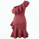 One-Shoulder Sleeveless Ruffled Fitted Women's Dress
