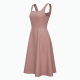 Square Neck Sleeveless A-Line Tailored Women's Dress