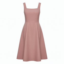 Square Neck Sleeveless A-Line Tailored Women's Dress