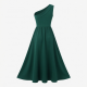 One-Shoulder Sleeveless A-Line Fitted Women's Maxi Dress