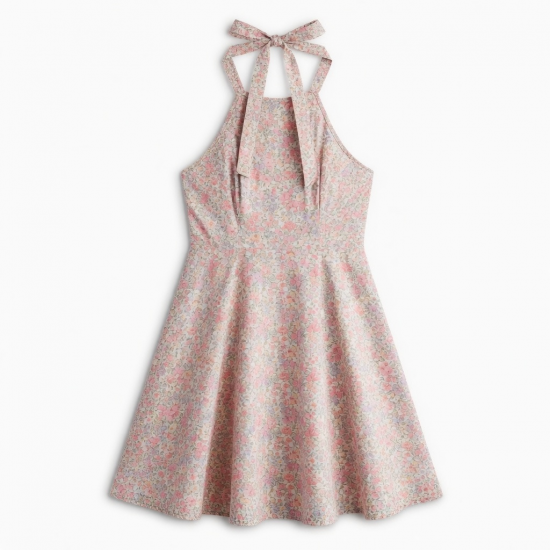 Halter Sleeveless A-Line Floral Women's Mini Dress