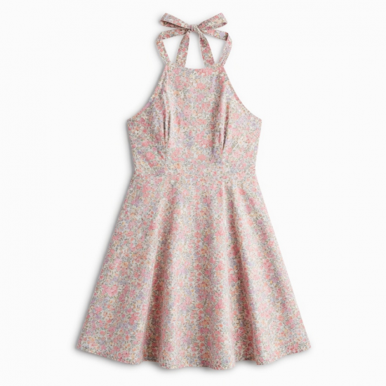 Halter Sleeveless A-Line Floral Women's Mini Dress