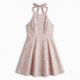 Halter Sleeveless A-Line Floral Women's Mini Dress