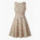 Sleeveless A-Line Fitted Floral Women's Dress