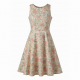 Sleeveless A-Line Fitted Floral Women's Dress