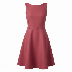 Sleeveless A-Line Fitted Polyester Women's Dress