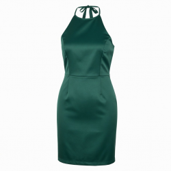 Halter Sleeveless Fitted Polyester Women's Dress