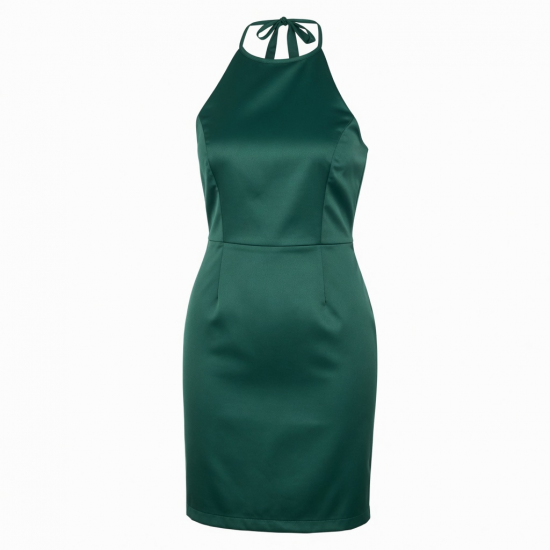 Halter Sleeveless Fitted Polyester Women's Dress