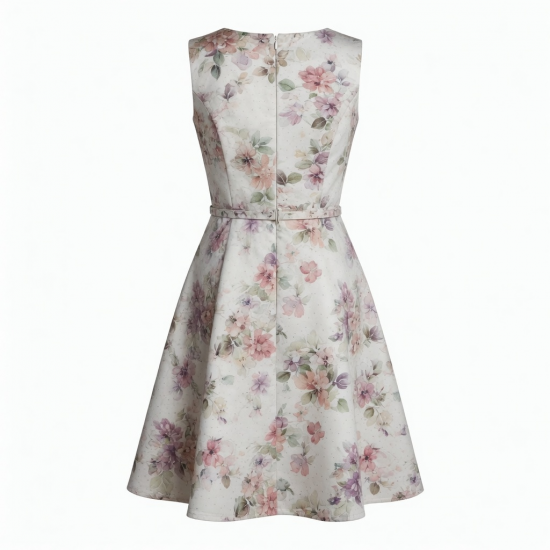 Sleeveless A-Line Tailored Floral Women's Dress