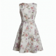 Sleeveless A-Line Tailored Floral Women's Dress