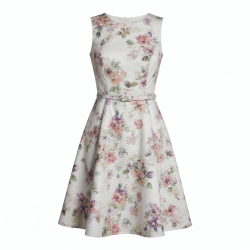 Sleeveless A-Line Tailored Floral Women's Dress