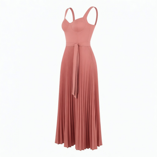 Sweetheart Sleeveless Pleated A-Line Women's Maxi Dress